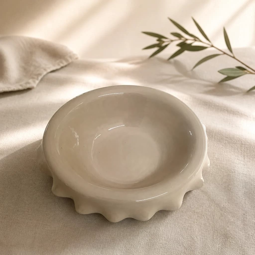 Pearl Cream Wave Bowl